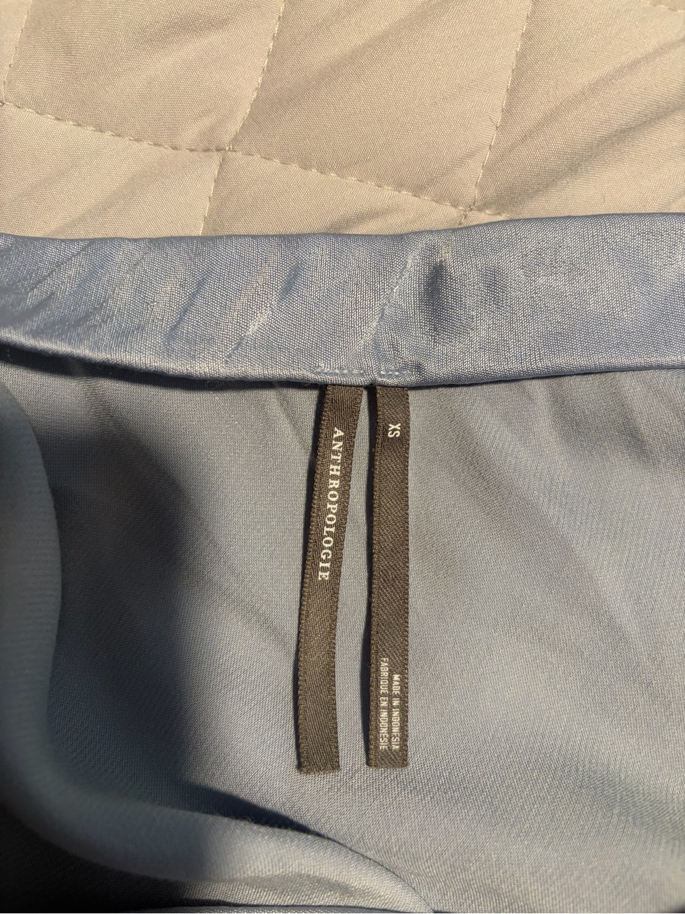Anthropologie Powder Blue Satin Lace Slip - Picture 3 of 3